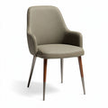 Sedia in tessuto grigio con gambe in legno e metallo dimensioni 60 x 60 x 85cm