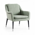 Poltrona design moderno in tessuto grigio con gambe nere 70 x 70 x 80cm