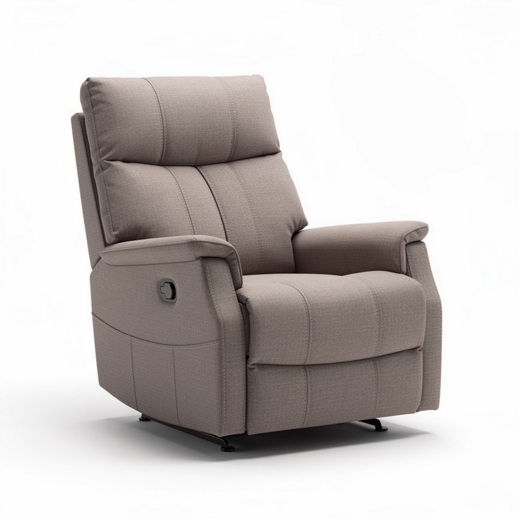 Poltrona reclinabile in tessuto grigio dimensioni 80 x 90 x 100cm