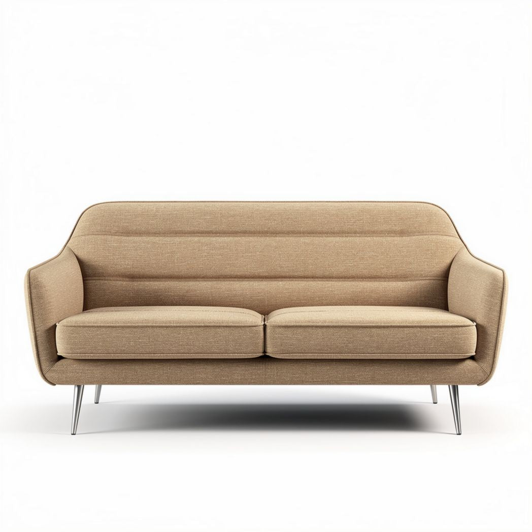 Divano in tessuto color sabbia con struttura in metallo 180 x 80 x 85cm