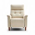 Poltrona relax in tessuto beige con schienale regolabile e poggiapiedi 90 x 80 x 100cm