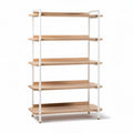 Scaffale in legno di rovere con struttura bianca 90 x 40 x 180cm