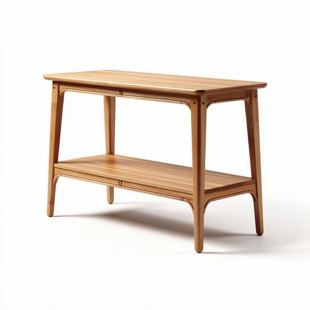 Tavolino in legno di bambù con ripiano inferiore dimensioni 120 x 60 x 75cm