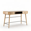Scrivania moderna in legno con 2 cassetti e struttura in metallo 120 x 60 x 75cm